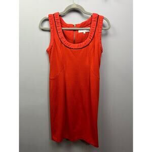 Patrizia Luca Milano XS dress sleeveless pencil dress exposed zipper back Orange